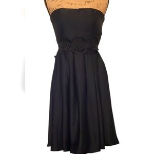 NWT The Limited Strapless Satin Rose A-line Ribbon Cocktail Mini Dress